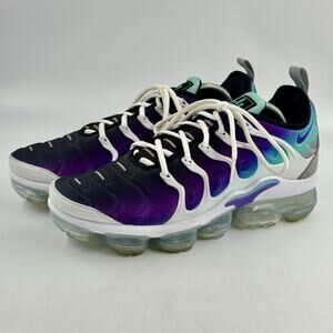 NIKE Air VaporMax Plus MENS Size 10 Shoes Black Purple Teal Gradient EXCELLENT!